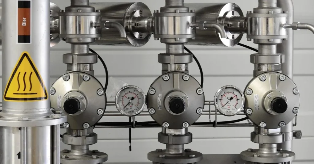 Instalacja gastronomiczna z podłączoną butlą CO2 i kontrolą techniczną