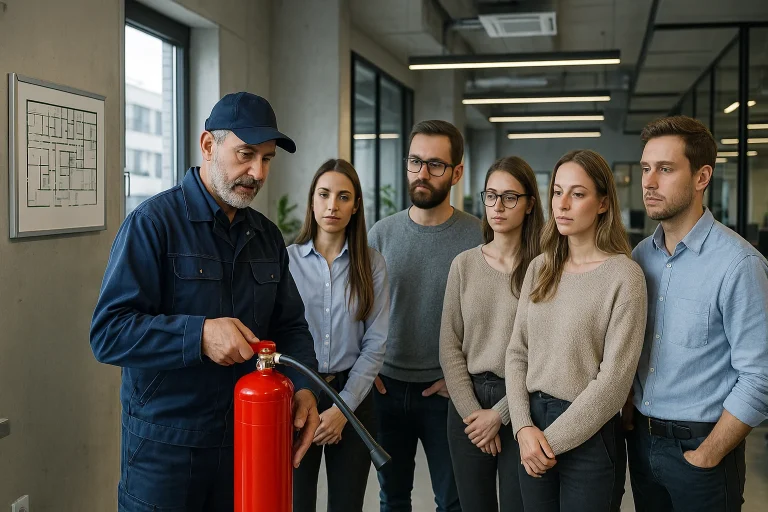 Szkolenie PPOŻ dla pracowników firmy prowadzone w zakładzie pracy